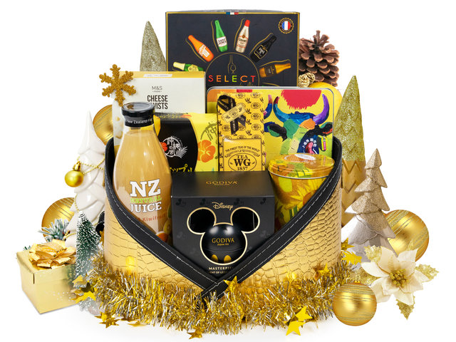 Christmas Gift Hamper - Golden Shining Christmas Gourmet Gift Basket FH231 - XNB1031A1 Photo